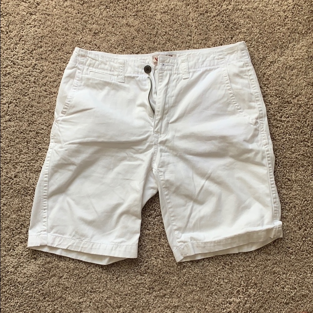 White Arizona Jeans flat front shorts.